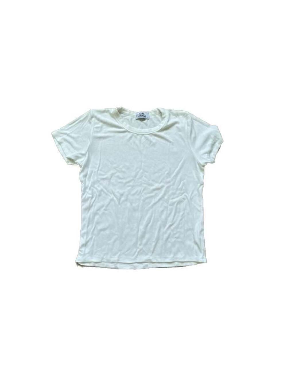 Jon & Anna Contemporary White Ribbed Short Sleeve T-Shirt